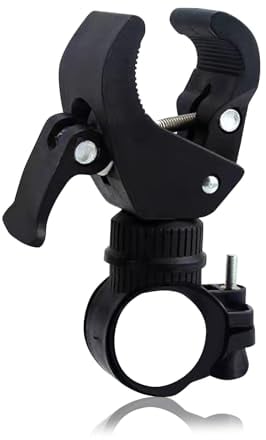 MHYMX Fahrradlicht Halterung, Taschenlampe Halterung Fahrrad Fahrradlicht Klemmer Universal Fahrradhalterung 360°Drehbarer Taschenlampe Halter(Schwarz)