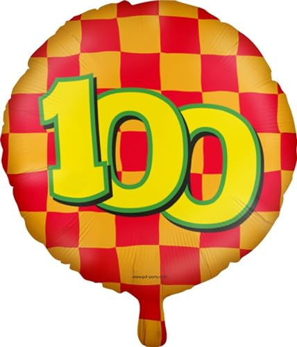 Folienballons * Zahlen 1-100 * als Deko für Kindergeburtstag, Geburtstag und Party | Ø46cm, für Luft + Helium | Happy Birthday Luftballons Ballons, Edition: 100. Geburtstag