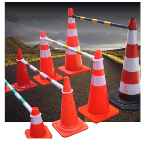 2 m Teleskop-Sicherheitsbarrierenstangen for Verkehrsleitkegel, einziehbar, Verkehrsleitpfosten, Baupfosten, Menschenmengenkontrolle (Color : Style 2, Size : 10pcs)