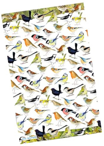 British Garden Birds - 100% Cotton Tea Towel - Emma Ball Design - Printed in UK - 76 x 48 cm