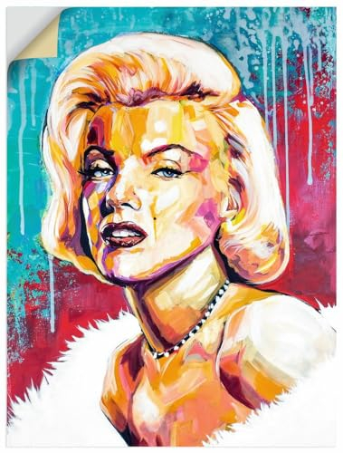ARTland Wanddeko Wandtattoo selbstklebende Vinylfolie 90x120 cm Legende Porträt Farbe Marilyn Monroe Hollywood Film Kino Star U5BO