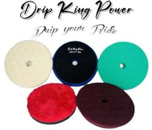 Drip King Power Polierpad 4x Polierpad + 1x Mikrofaserpad | 5-teiliges Set (Ø 125mm / 5 inch)