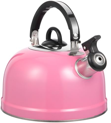 Luxshiny Bouilloire À Thé Sifflante Cuisinière Bouilloire En Acier Inoxydable Théière Théière À Fleurs Rose Bouilloire Avec Toucher Froid Poignée Ergonomique Pour Thé Café Ébullition