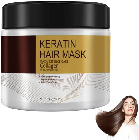 Collagen Hair Treatment, Deep Repair Conditioning Collagen Hair Mask, 100g Kollagen Haarmaske, Repair Hair Mask, Haarbehandlung Haarmaske für Trockenes, Geschädigtes Haar