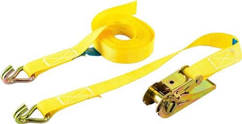 Kippen 1198DX - Cinghia di Ancoraggio con Tenditore a Cricchetto e Ganci. Dimensioni: 5mt x 25mm