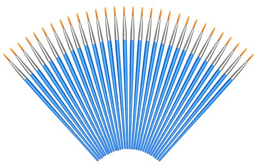 Halobios 30-teiliges Pinselset, runde Nylon Acrylfarben Pinsel für Erwachsene und Kinder, eignen Sich für Ölgemälde, Aquarell, Körpermalerei, Keramikmalerei, Zeichnen und Künstlerbedarf.
