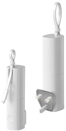Power Bank for iPhone - 5,000mAh 20W Fast Charging Battery Pack with Built-in Plug & Lightning Cable. 2-in-1 Small Compact Powerbank/Portable Charger for Apple iPhones 14/13/12/11/X/8/7