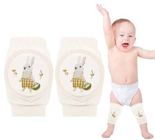 Saituo Home Knieschoner Kinder Knieschoner Baby Krabbelhilfe für Babys Krabbelschoner Knie Baby-KnieschüTzer zum Krabbeln Anti Rutsch Geeignet für Babys im Alter von 0–8 Jahren (Kaninchen)