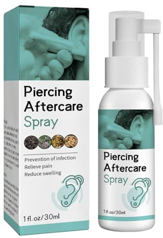 Bvizyelck Spray Antiseptique Après Piercing - 30ml Solution de Nettoyage Pour Oreille, Nez, Corps - Lotion Cosmétique Pour Le Trou D'oreille