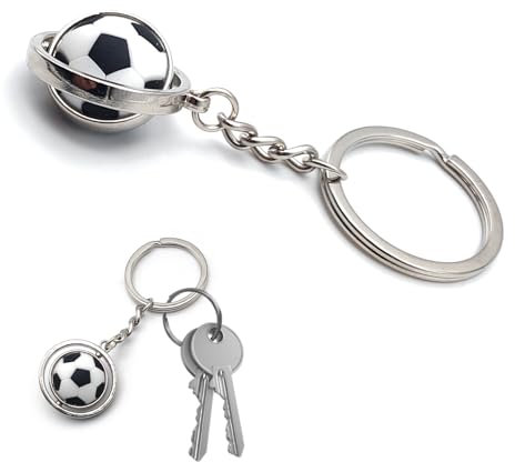 Leddy Living Schlüsselanhänger, Taschenformat, Fußball, Serie A, La Liga, League, Bundesliga, Liga, Liga, Liga, 1 mit Schlüsselring, Accessoire für Damen und Herren, Geschenkidee, grau, One size