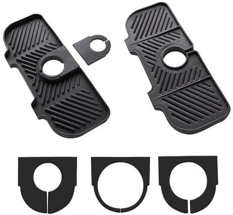 Escurreplatos de silicona, escurridor de platos para grifo, inserto de fregadero Antideslizante para Esponjas, Cepillos y Jabón, Protector de Encimera, Diseño Moderno y Duradero, Color Negro