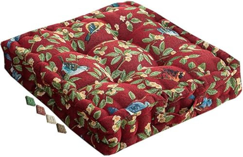 ILiemao Sitzkissen für Stuhl Garten, Dickes sitzkissen mit Griff für Boden draußen, große sitzkissen für Boden, stuhlkissen 40x40, sesselauflagen, bodenkissen, sitzauflage Gaming Stuhl(Red)