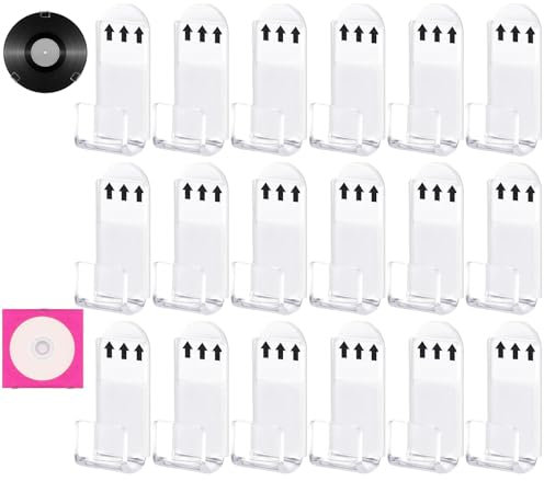 18 Stück Vinyl Schallplatten Wandhalterung,Schallplatten Halter,Transparent Acryl-Regale für Album Record Storage Display