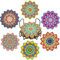 Lot de 6 dessous de verre de peinture diamant - Dessous de verre avec support - Pour bricolage, bricolage, mandala - Pour débutants, adultes et enfants (fleur A)