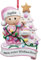 witfox 2024 Personalisierte Weihnachtsanhänger mit Name und Datum - Baby's erste Weihnachten Ornament, Weihnachtskugeln Personalisierte Geschenke für Babys Töchter Enkelin, Rosa
