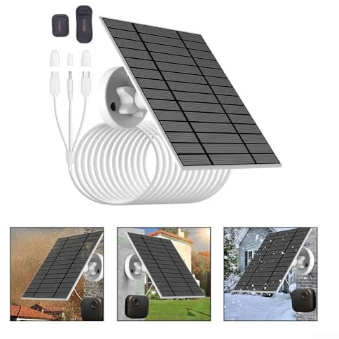 Pannello solare per telecamera di sicurezza, pannello solare USB 5W, caricatore solare impermeabile IP65 per fotocamera con montaggio regolabile a 360 °
