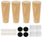 KINDPMA 4 Piezas 12cm Patas para Muebles Madera Roble Cónicas Patas de Mesa de Madera Patas para Sofas con Tornillos y Placa de Montaje para Cama,Sillón,Gabinete de TV, Armario