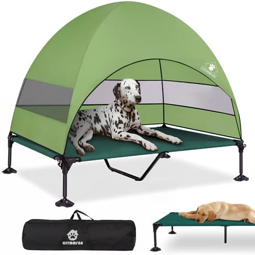 Cama elevada para Perro con toldo, Tienda de tumbonas al Aire Libre elevadas con Patas Antideslizantes, para Dormir Campamento portátil con Sombra en 3 Lados, sofá Perro para Camping, jardín, Playa