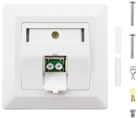 Glasfaser Anschlussdose 1x Duplex LC-APC Keystone LWL Aufputzdose Weiß für FTTH, Glasfaserinstallation im Innenbereich, mit LC/APC Buchse, für Auf- & Unterputzmontage
