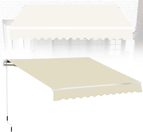 Ausziehbare Außenmarkise 2x1,5/3x1,5/3x2/3x2,5m ausziehbar Terrassenüberdachung mit Wandhalterung Aluminium/Polyester ideal für Balkon und Terrasse