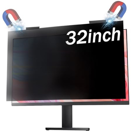 32 Magnetischer Sichtschutz-Bildschirm Mit Blaulichtfilter Und Privatsphäre, Stealth Shield Anti-Glare-Technologie, Magnetischer Rahmen für Moderne Monitore,32inch(730mm/440mm)
