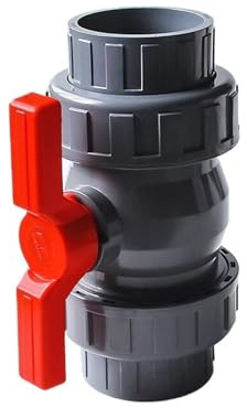 Kugelhahn 1/2 Zoll 1 Stück PVC-Doppel-Union-Kugelhahn, Schnellkupplung, Regelventil, ID 20 mm ~ 110, Garten-Bewässerungssystem, Wasserrohrverschraubung(25mm)