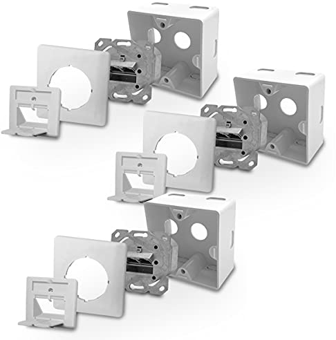ARLI Cat6a Netzwerkdose Netzwerk Dose 3x Cat 6 a 2x RJ45 Port voll geschirmt Metalldurchgussgehäuse Aufputz Unterputz Cat7 Kabel