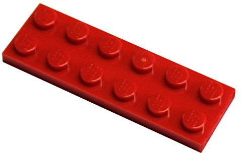 LEGO Parts and Pieces: placa 2x6, Rojo, b. 50 Pieces