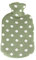 Sänger Hot Water Bottle 2 Litres Rubber Heat Pad with Knitted Cover Dots May Green