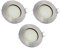 vislux LED Einbaustrahler 230V - 58mm - 70mm - Edelstahlgebürstete Einbauspots Badezimmer- Energiesparende warmweiße Einbauleuchten - 3,5W 330lm 3000K - (3er Pack) - (Matt-Chrom)