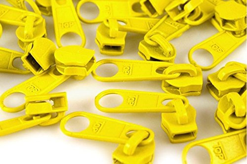 Schnoschi 15 Zipper gelb passend für endlos Reißverschluss mit 5 mm Laufschiene