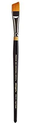 KINGART Premium Original Gold 9400-1/2 Angular Shader Series Artist Brush, Golden Taklon Synthetic Hair, Short Handle, for Acrylic, Watercolor, Oil and Gouache Painting, Size 1/2