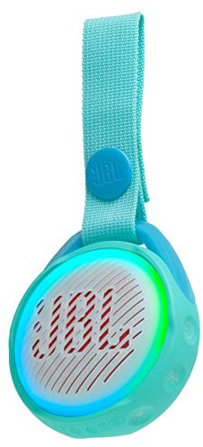 JBL JR POP Altavoz inalámbrico portátil con Bluetooth para niños, 5 h de tiempo de juego, resistente al agua, turquesa