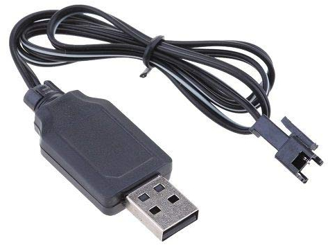CABLEPELADO Cavo di ricarica USB per auto RC, cavo USB per ricarica auto radiocomandato, adattatore di ricarica USB per veicoli RC, 4,8 V 250 mA, connettore SM, 50 cm