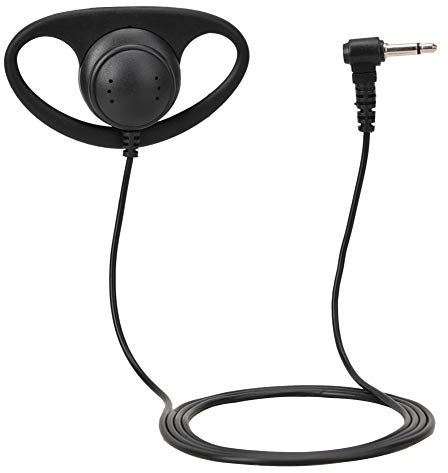 Diyeeni Cuffie walkie talkie a forma di D, cuffie radio bidirezionali da 3,5 mm, orecchio di sicurezza con clip a orecchio con cavo da 90 cm