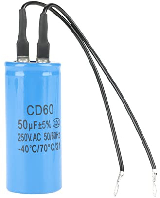 Wechselstromkondensator, Kondensator Capacitor CD60 Betriebskondensator mit 250V AC 50uF 50/60Hz für Motorluftkompressor, Kondensatoren für Klimaanlagen, Kompressoren und Motoren