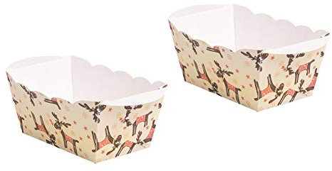 Demmler 2er Set Mini Backform mit Elchmotiven – 2x10 Stück (20 Stück), stabile Einweg-Backformen aus hochwertigem Ofenkarton - Maße: 7x4x4 cm - Made in Germany
