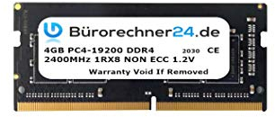 Bürorechner24.de 4GB DDR4 SODIMM Laptop-RAM | PC4-19200 | 2400MHz 1RX8 | Non ECC | 1,2V