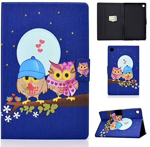 Hülle für Huawei MatePad T10S T10 2020 Tablet Leichtes PU-Leder Niedlich Schönes Muster Anti-Rutsch-Ständer Flip Wallet Cover mit Kartenhalter Huawei MatePad T 10S / T 10 (Paar Eulen)