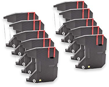 vhbw 10x Farbband Schriftband kompatibel mit Panasonic KXR305, KXR315, KXR30, KXR300 Nadeldrucker, Bondrucker - Carbonband Schwarz