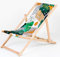Merino Wool Sun Lounger Liegestuhl Sonnenliege Klappbar, Gartenliege Rückenlehne verstellbar leicht klappbar Garten Balkon Strand Holzklappstühle Naturholz Lounger (Tropical Gold)