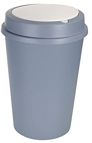 URBNLIVING Round Plastic Bin Recycling Dustbin Recycle Waste Two Way Lid (Blue, 47L)