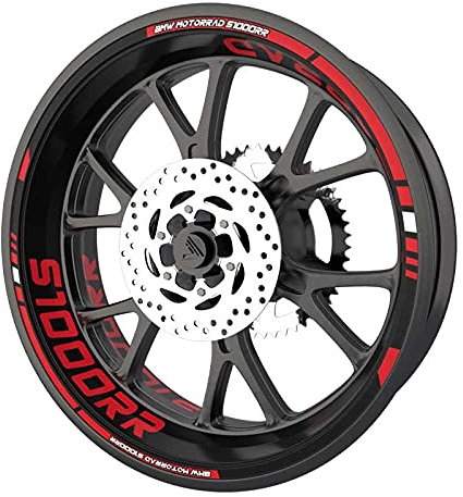 Set completo di adesivi per cerchi per BMW S1000RR Premium (2 ruote complete) (rosso)