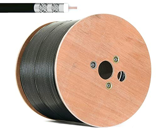 MK-Digital Koax kabel 135dB Sat Koaxialkabel, Antennenkabel 5-Fach geschirmt für DVB-S / S2, DVB-C, DVB-T, BK Anlagen, Satkabel,Schwarz,Weiß, 100-500m (Schwarz - Stahl Kupfer, 500 meter)