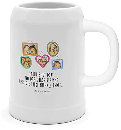 Mr. & Mrs. Panda Bierkrug Igel Familie - Geschenk, Maßkrug, Krug, Bruder, Oktoberfest, Bilder, Modern, Sommerfest, Bierseidel, Muttertag, Liebe