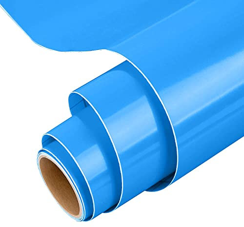 IModeur Vinilo adesivo blu - 30,5 cm x 153 cm pellicola adesiva blu lucido, vinile blu per Cricut, Silhouette Cameo, La maggior parte delle macchine da taglio