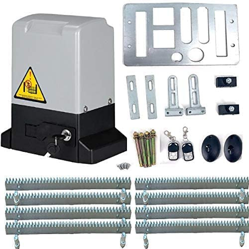 CDZHLTG Motor Puerta Corredera, 370W Motor para Puertas Correderas Capacidad de 800KG Abridor de Puerta Inteligente con Control Remotos Incluye 4 Metros de Cremallera