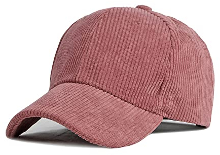 GIVBRO Casquette de baseball pour homme et femme en velours côtelé réglable Unisexe Polo Sport décontracté uni automne hiver casquette de soleil casquette de sport, rose, taille unique