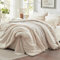 Lanqinglv Bettwäsche 200x220cm Beige Microfaser ÖKO-TEX Bettwäsche Set Uni Doppelbett Bettbezug mit Reißverschluss und 2 Kissenbezüge 80x80 cm - Romantisch und Elegant