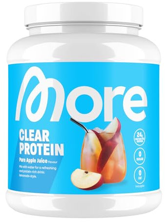 MORE Clear Protein, Pure Apple Juice, 600 g, Protein Drink mit Whey Isolat, Clear Whey - made in Germany